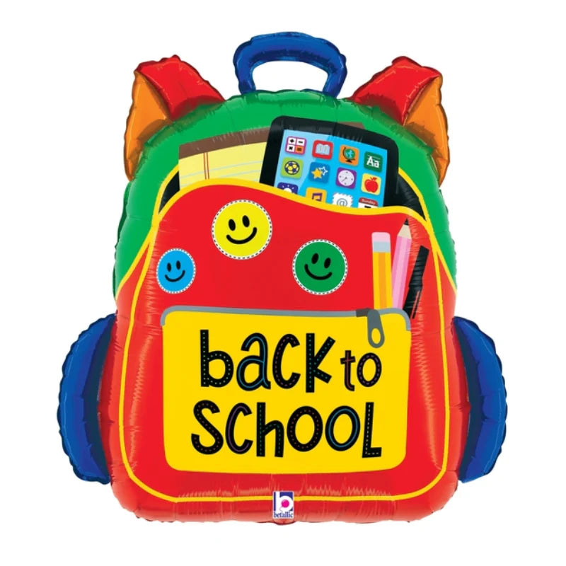 Betallic 25" Back To School Backpack Foil Balloon